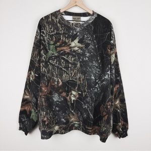 Vintage Mossy Oak Jerzees Outdoors Hunting Camo Crewneck Sweatshirt